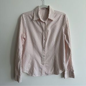 RED Valentino - White with Red Polka Dot Button up Long Sleeve Shirt | Size 44